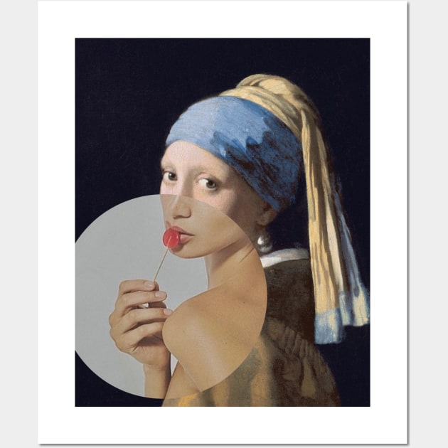 @bellahadid X Girl with a Pearl Earring Wall Art by amircheniti